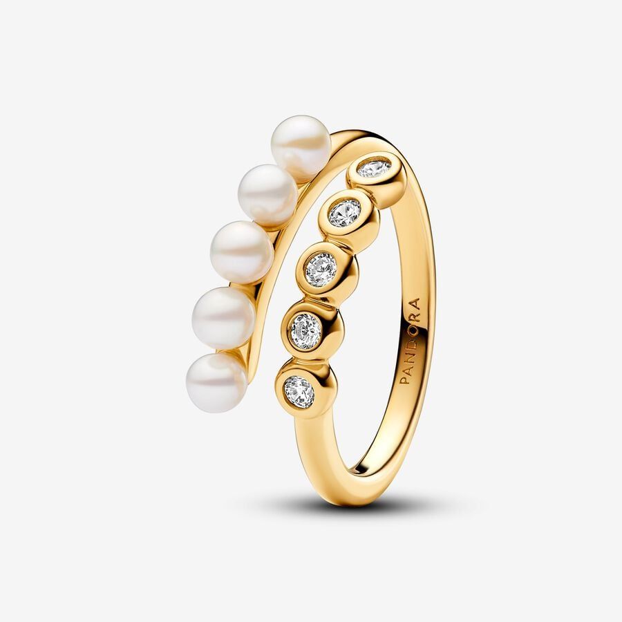 Treated Freshwater Cultured Pearls & Stones Open Ring | Pandora US