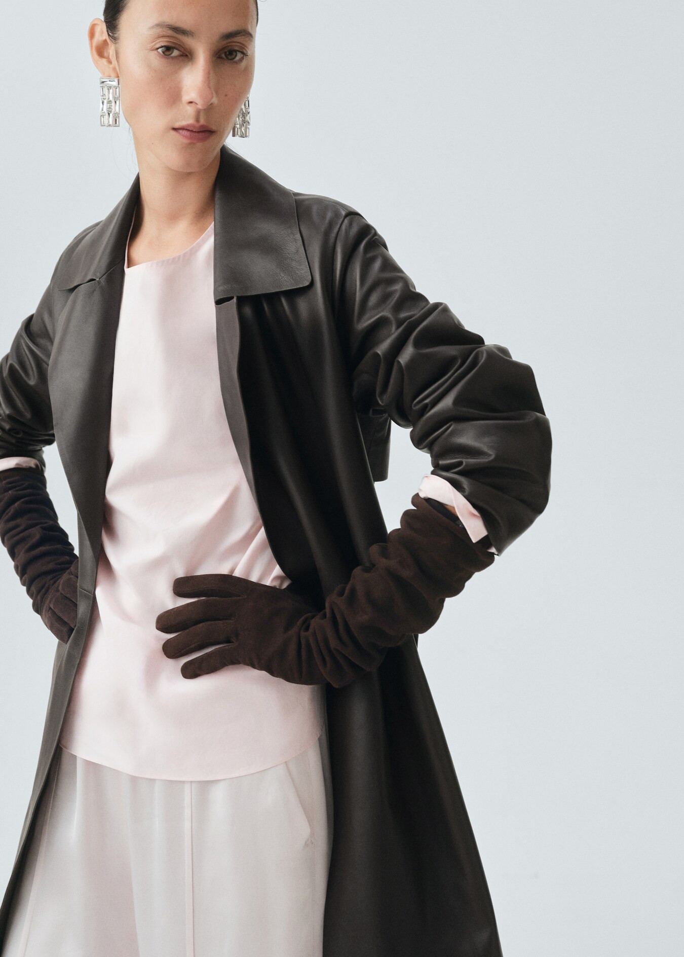 100% suede long gloves | Mango (US/MX/AU)