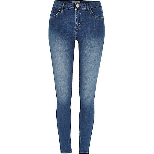 Mid blue wash Amelie superskinny jeans | River Island (UK & IE)