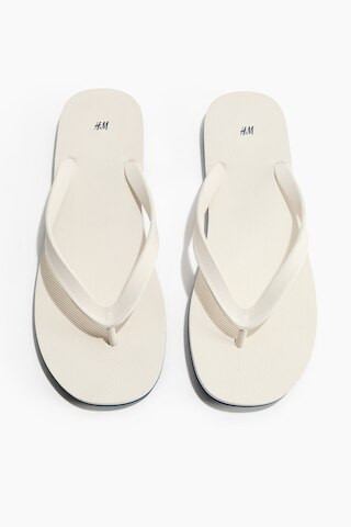 H & M - Rubber Flip-Flops - White | H&M (US + CA)