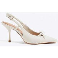 River Island Sling Back Court Shoe - Cream | Very (UK)