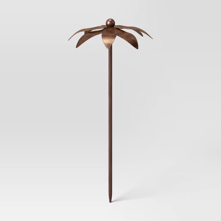 12" Flower Petal Metal Pot Stake Copper - Smith & Hawken™ | Target