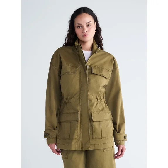 Scoop Women's and Women's Plus Cinched Waist Barn Jacket, Sizes XS-4X | Walmart (US)