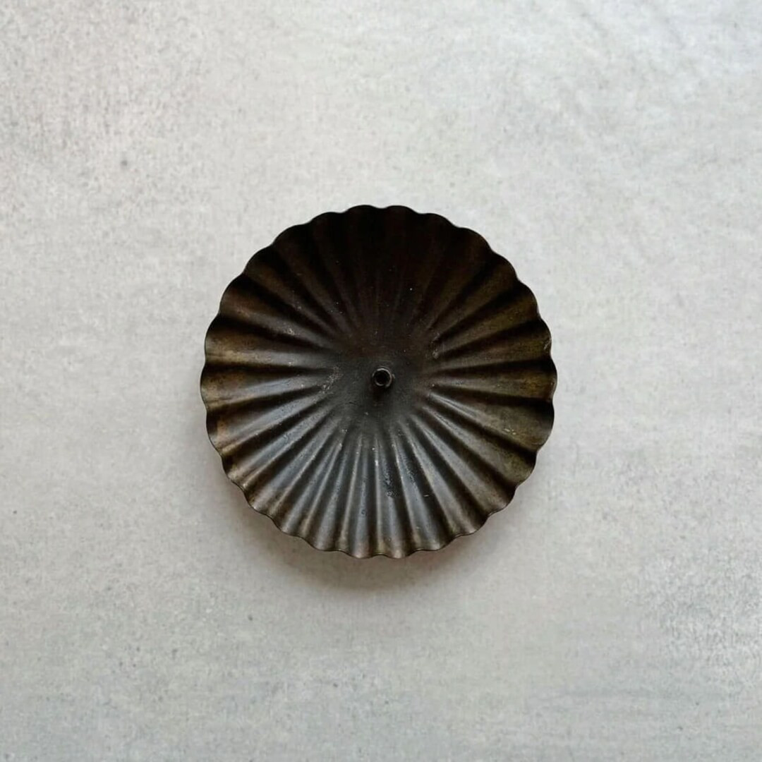 Black Iron Incense Holder, Fluted Circle Design, Fairtrade Handmade - Etsy | Etsy (US)