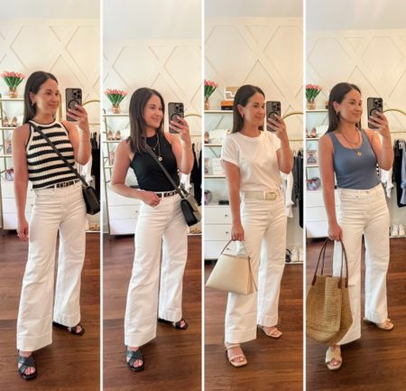 White jeans styled 4 ways for summer from our summer capsule - casual summer style - fashion over 40 - use code blairsp24 for 20% off at splendid 

#LTKOver40 #LTKStyleTip #LTKSeasonal