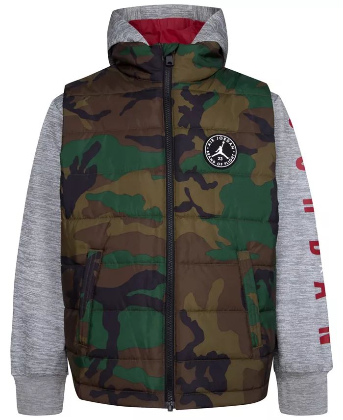 Jordan Big Boys Hooded 2Fer Puffer Jacket, Only at Macy's & Reviews - Activewear - Kids - Macy's | Macys (US)