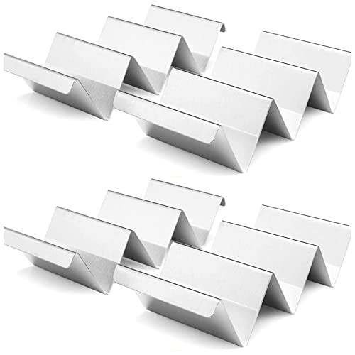 SPUVGVC Taco Holders Set of 4 - Stainless Steel Taco Stand Rack Tray, Stylish Taco Shell Holders, Rack Holds Up to 3 Tacos Each Keeping Shells Upright, Oven Safe for Baking, Dishwasher & Grill Safe | Amazon (US)