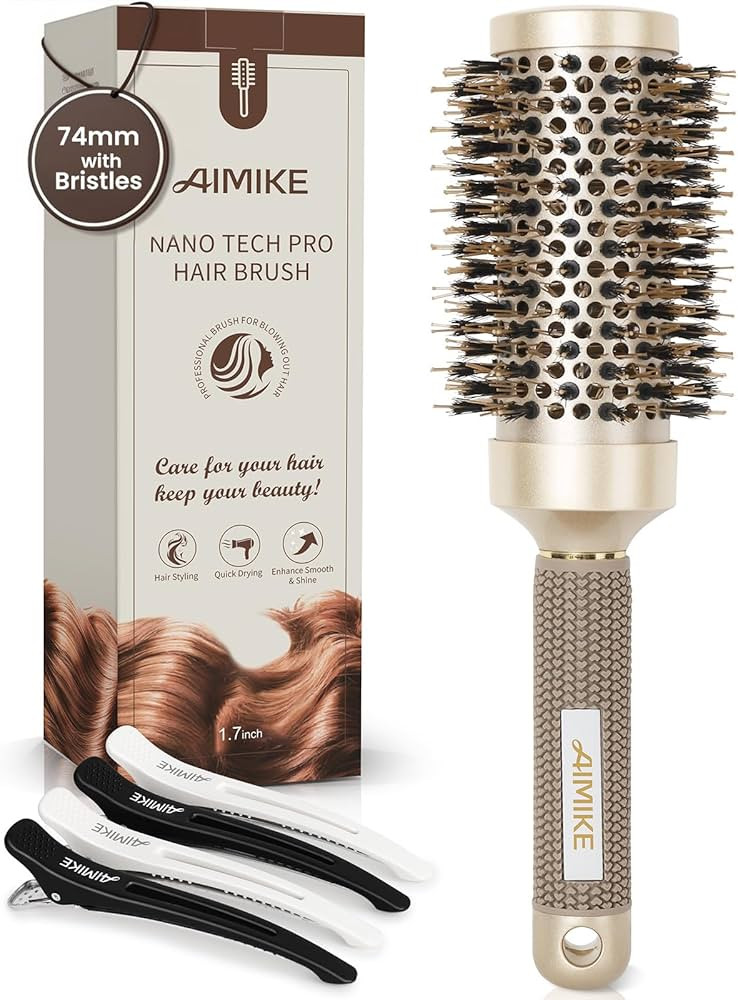 AIMIKE Round Hair Brush, Nano Thermal Ceramic & Ionic Tech Round Brush, RoundBrushes for Blow Dry... | Amazon (UK)