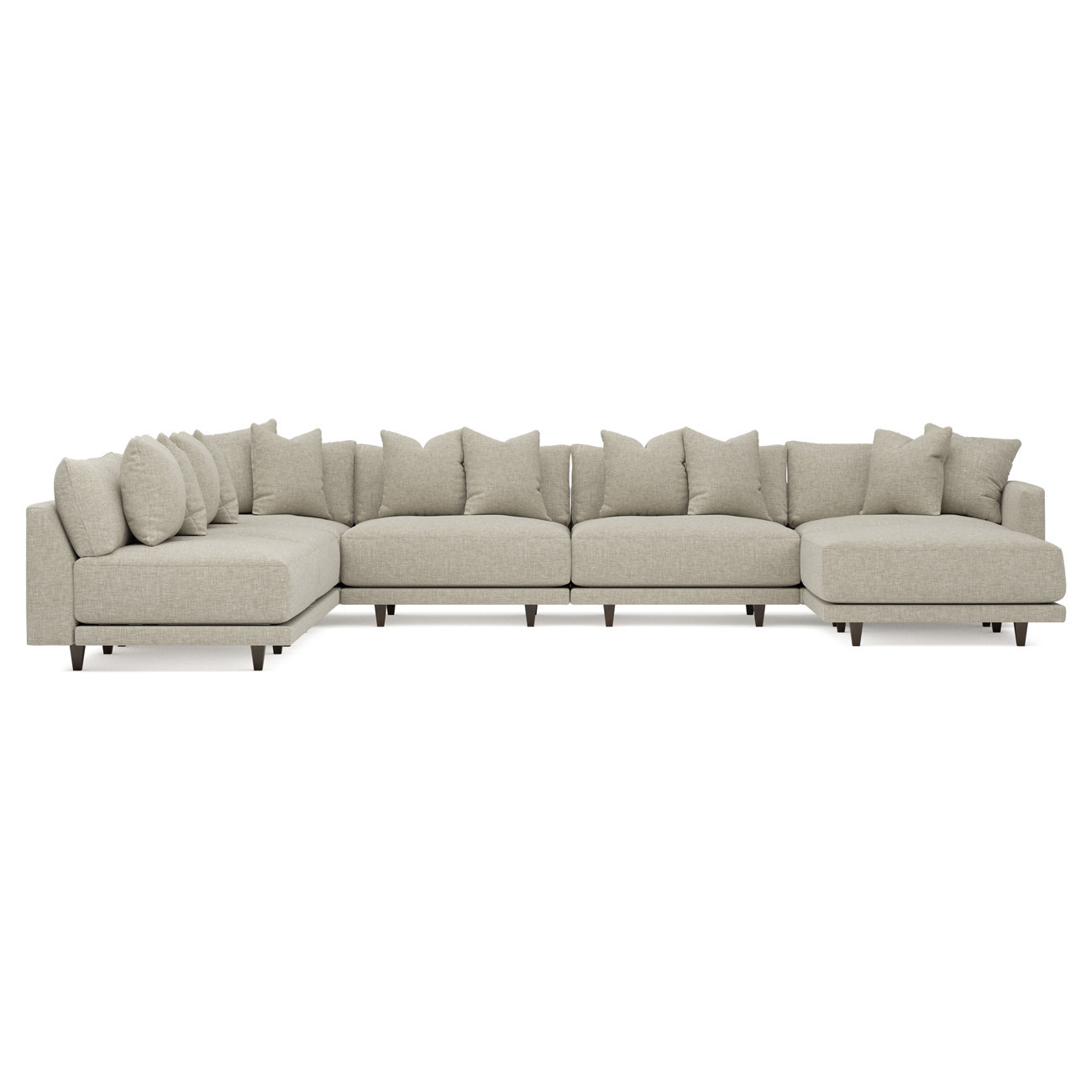 Toulouse Baby Fawn Performance Modular 7-Piece Corner Sectional With Ottoman - Right End - 171 | Kathy Kuo Home