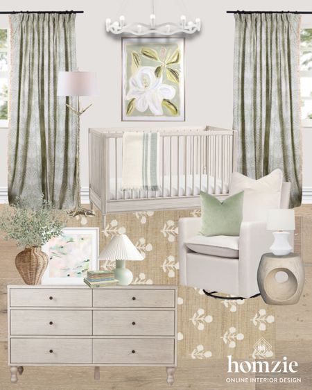 A beautiful gender neutral nursery. The area rug really ties the whole room together! The touches of florals and greenery are perfect too!

#LTKhome #LTKfamily #LTKbaby