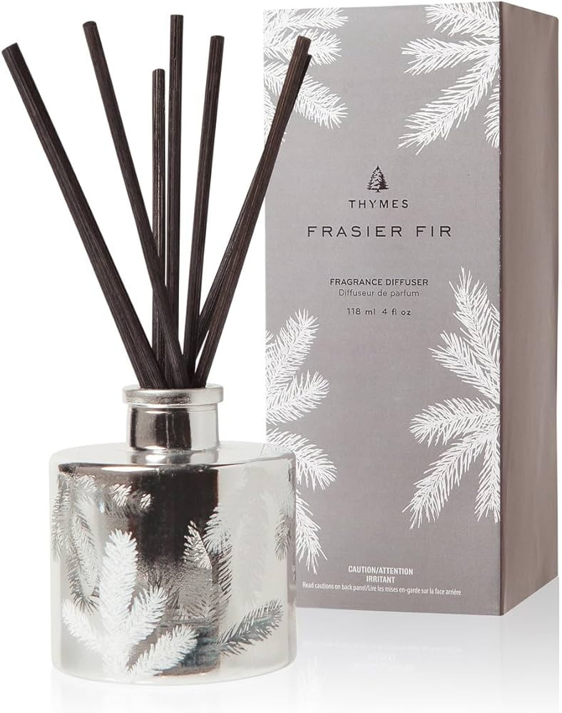 Thymes Frasier Fir Reed Diffuser Set – Includes Reeds, Fragrance Oil, and Frosted Glass Bottle ... | Amazon (US)