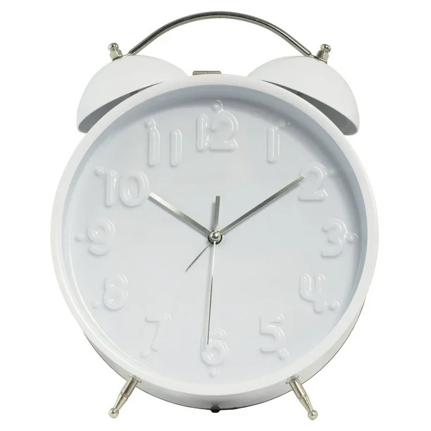 Better Homes & Gardens Jumbo Double Bell Alarm Clock - White | Walmart (US)