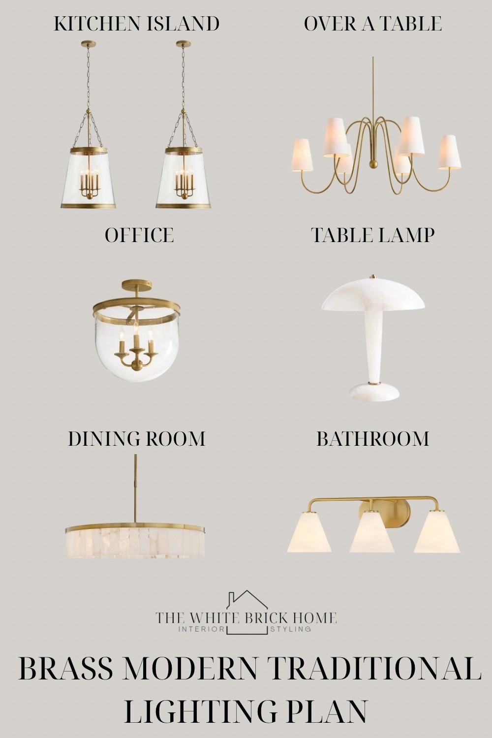 A beautiful lighting plan idea that mixed timeless brass with modern textures for a cohesive, fresh feeling from room to room. 

Lighting, light fixtures, table lamp, chandelier, home design, home decor, alabaster lighting kitchen island light, kitchen light, bathroom, bathroom lighting kitchen light fixtures, home decor, home design, pottery barn, wayfair, crate and barrel 

#LTKSaleAlert #LTKSeasonal #LTKHome