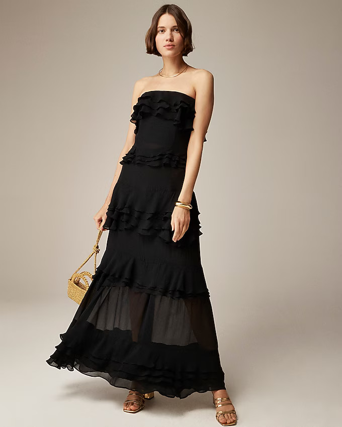 Collection tiered ruffle dress in chiffon | J. Crew US