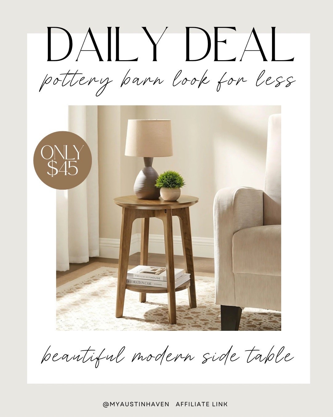 Daily Deal ✨ this beautiful modern end table is under $45! 

Such a great deal and can also be used as a night stand 👏🏼

Wayfair sale, wayfair find, side table, end table, nightstand, wood table

#LTKHome #LTKSaleAlert