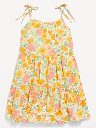 Printed Sleeveless Double-Weave Tiered Dress for Girls | Old Navy (US)