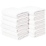 Amazon Basics Cotton Hand Towel, 12-Pack, White, 26" x16" | Amazon (US)