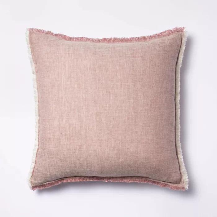 Linen Throw Pillow with Contrast Frayed Edges - Threshold™ designed with Studio McGee | Target