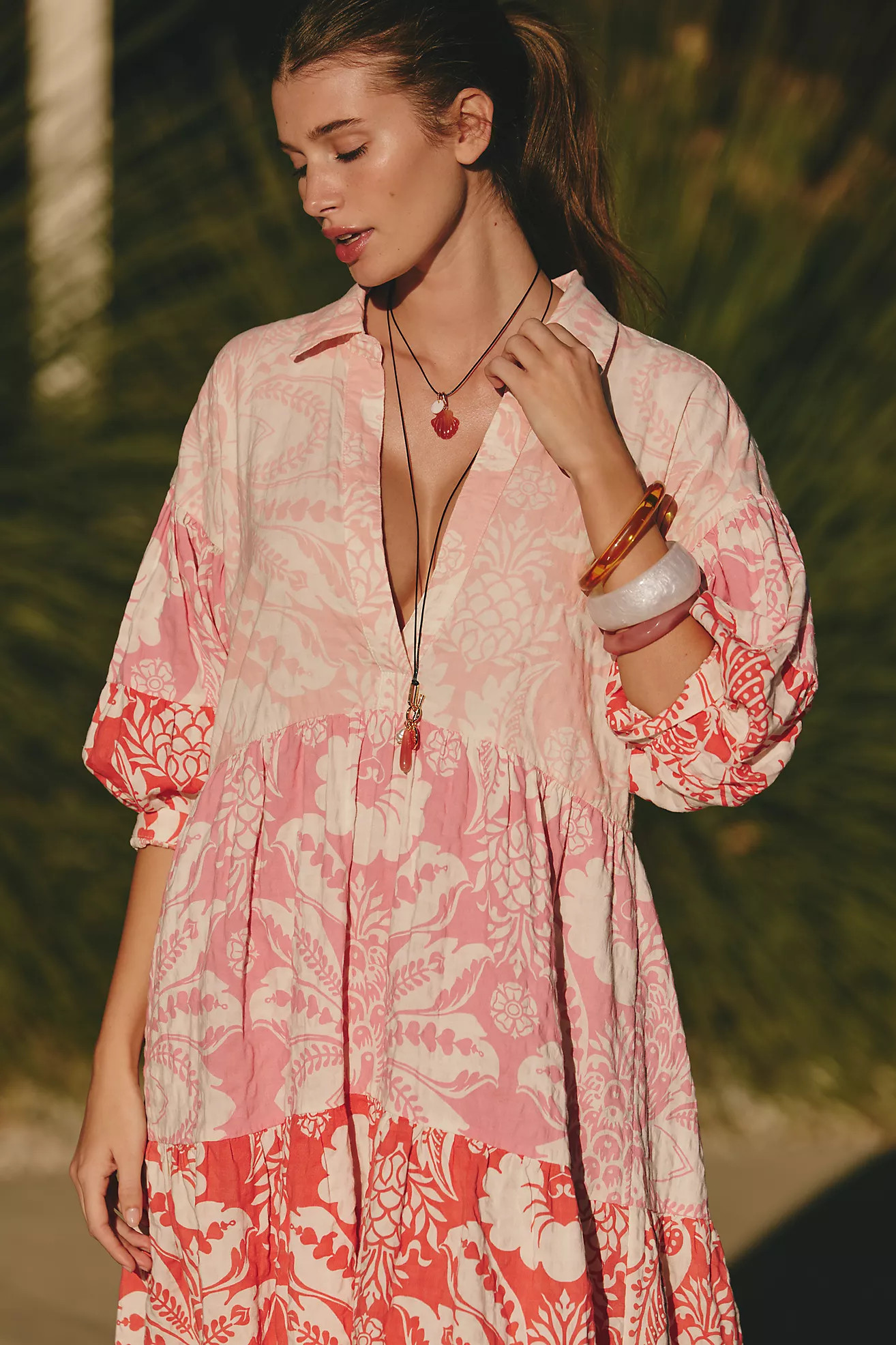 The Carolita Printed Tiered Shirt Dress by Celandine | Anthropologie (US)