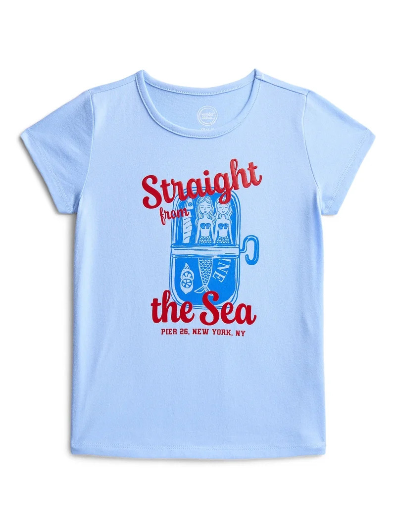 Wonder Nation Girls Embellished Graphic T-Shirt, Sizes 4-18 & Plus | Walmart (US)