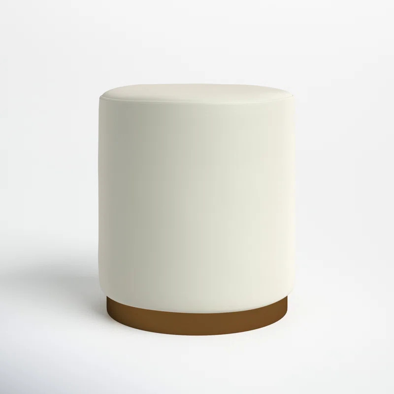 Fresno Brushed-Gold Base Upholstered Ottoman | Wayfair North America