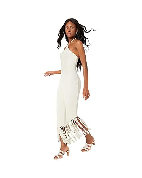 Floerns Women's Asymmetrical Fringe Hem Sleeveless Bodycon Party Long Dress | Amazon (US)