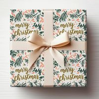 Merry Christmas Wrapping Paper Roll Classic Gift Wrap Cute | Etsy (US)