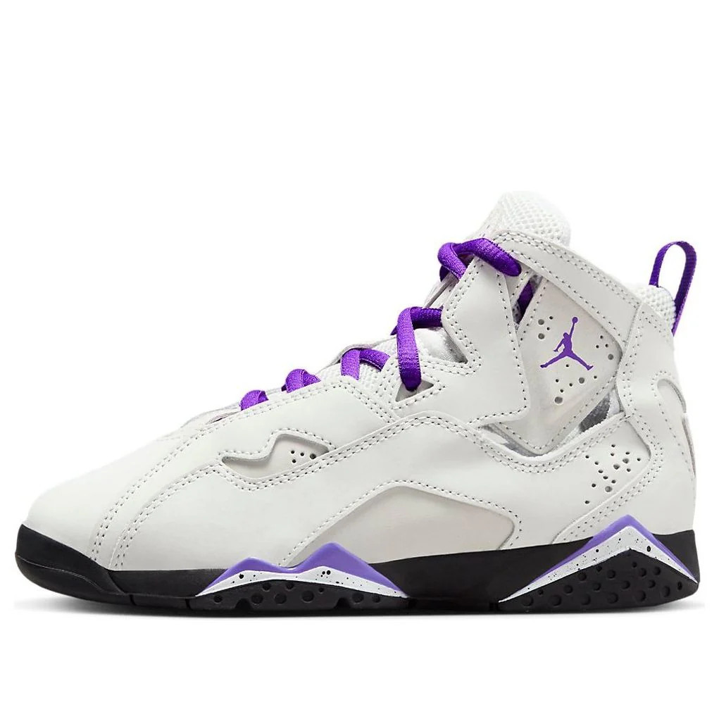 (PS) Air Jordan True Flight 'Light Base Grey White Black Purple Venom' | KICKS CREW