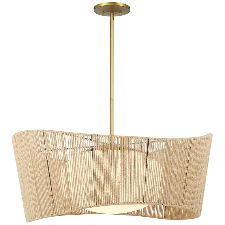 Minka-Lavery Key Largo 1-Light Soft Brass Pendant with Etched Opal Glass - #991C7 | Lamps Plus | Lamps Plus