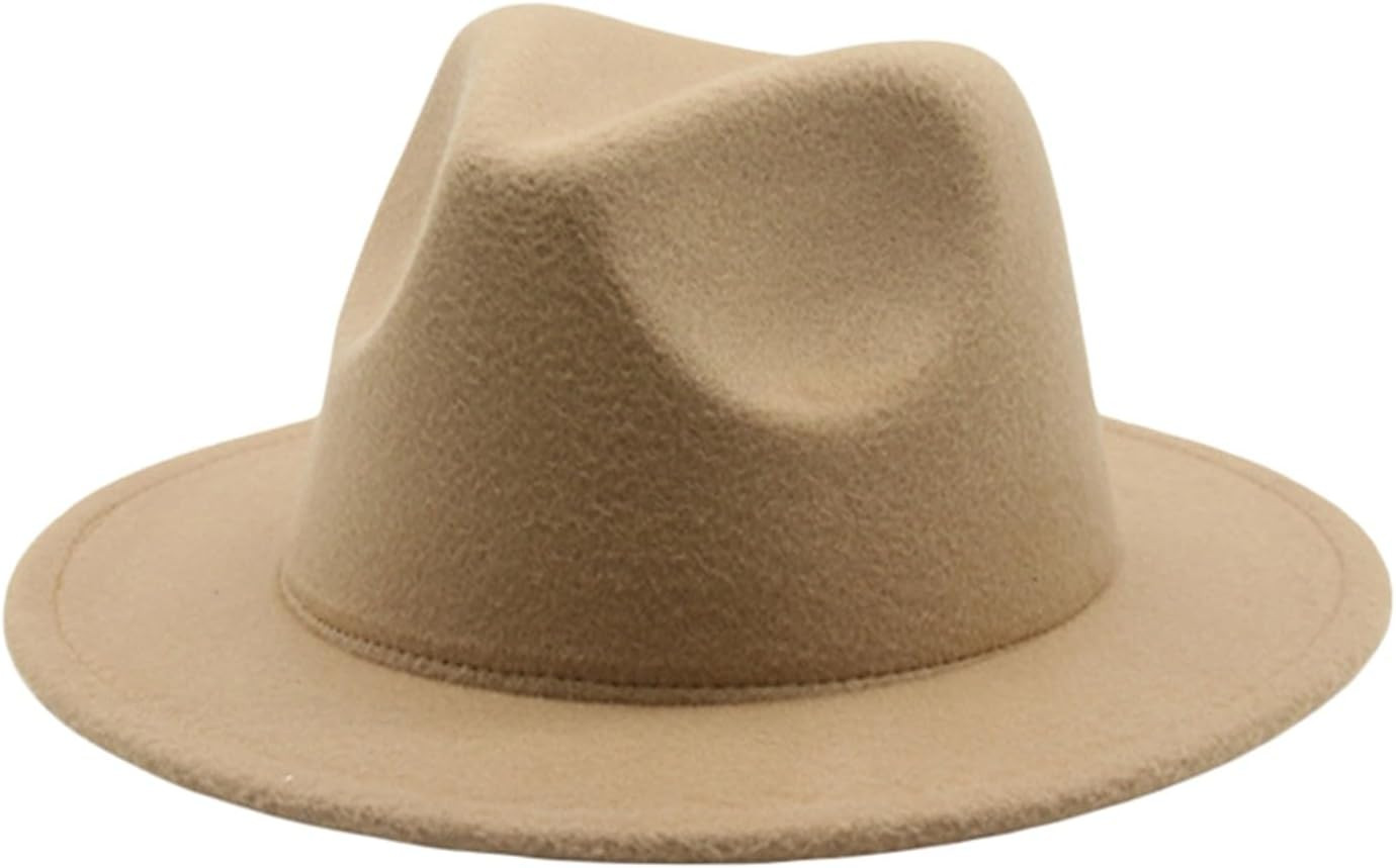 Kid Fedora Hat Solid Color Toddler Jazz Hats Classic Wide Brim Cowboy Hats Panama Dress Hat for Boys Girls | Amazon (US)