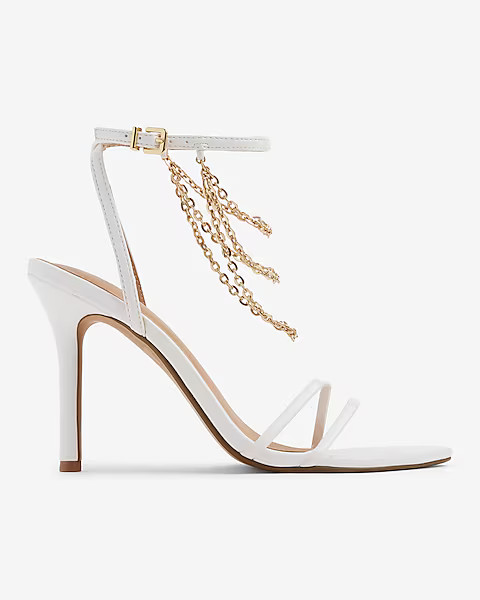Chain Strap Pointed Toe Heeled Sandals | Express