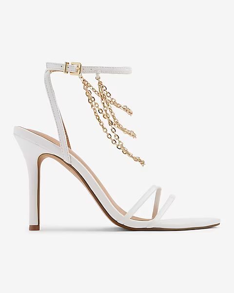 Chain Strap Pointed Toe Heeled Sandals | Express