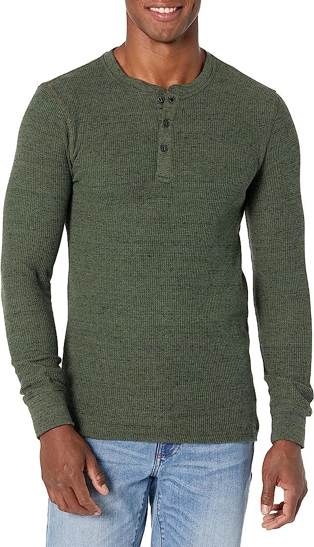 Amazon Essentials Men's Regular-Fit Long-Sleeve Waffle Henley Shirt | Amazon (US)