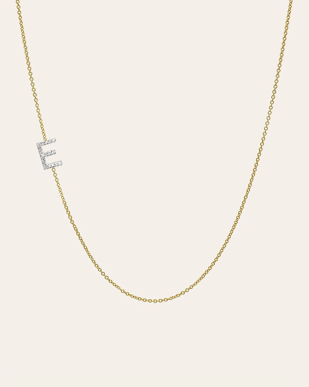 Diamond Asymmetrical Initial Necklace | Zoe Lev Jewelry