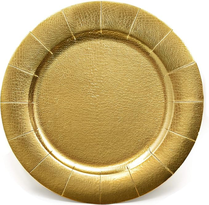 Gift Boutique Gold Charger Plates 24 Pack 13 Inch Disposable Round Paper Chargers Heavy Duty Tabl... | Amazon (US)