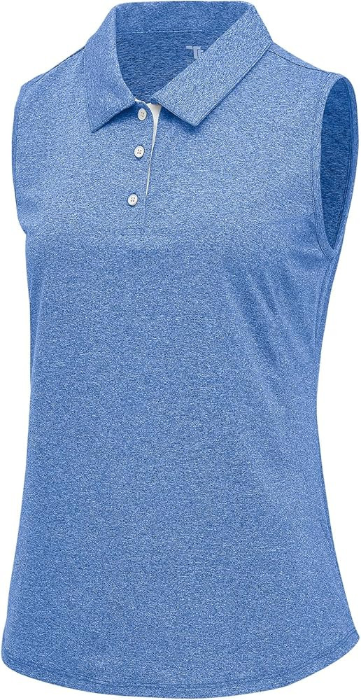 BGOWATU Women's Golf Shirts Sleeveless Polo Shirts Collared 3 Buttons Tennis Tank Tops UV Protect... | Amazon (US)