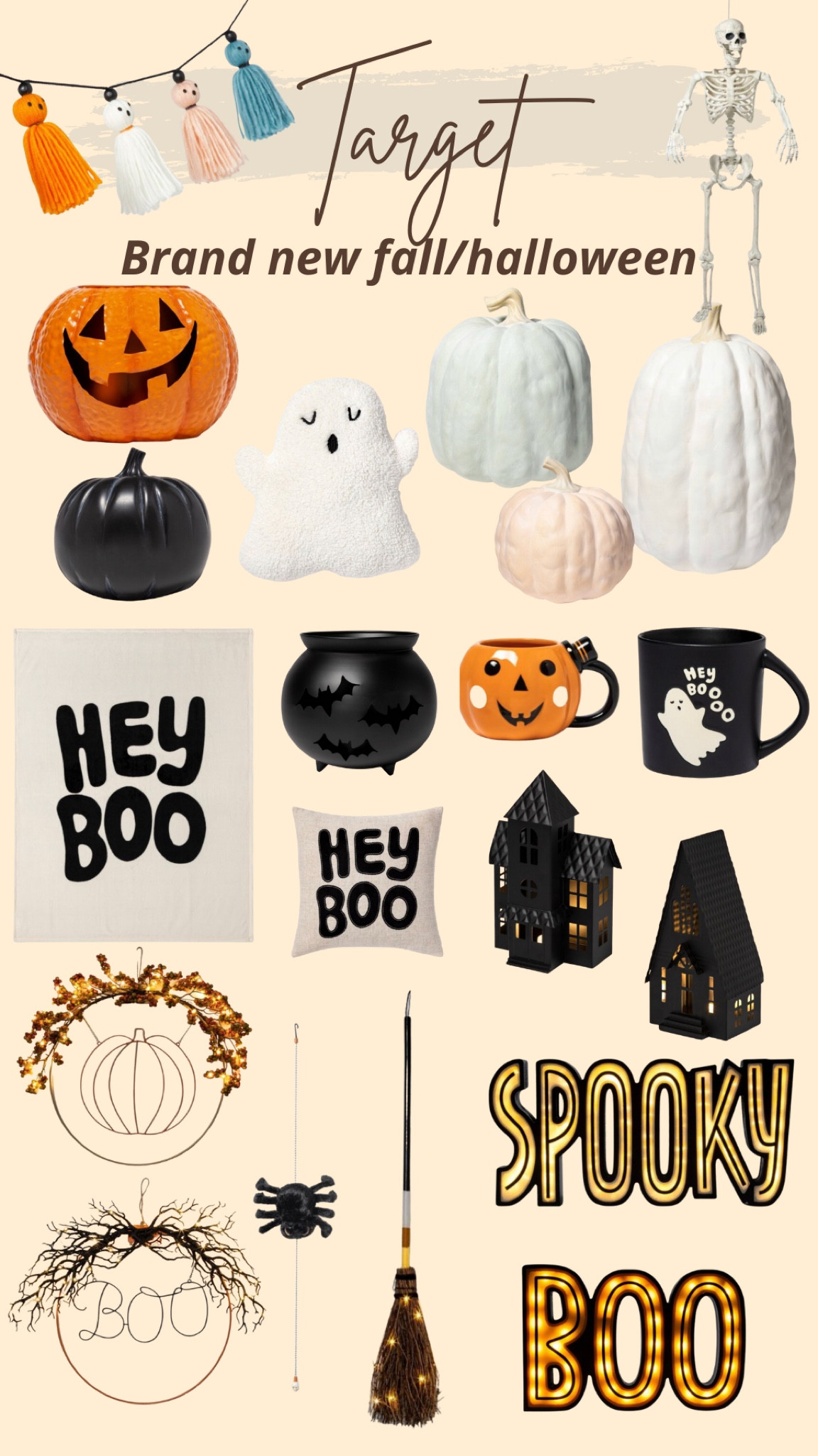 Target Halloween and Fall decor, Halloween indoor decorations, fall decorations, Halloween outdoor decorations, pumpkins, wreath, Halloween pillow, faux pumpkins, Halloween mugs, fall door mats, Halloween pillow and blanket, black houses 

#LTKhome #LTKunder50 #LTKSeasonal