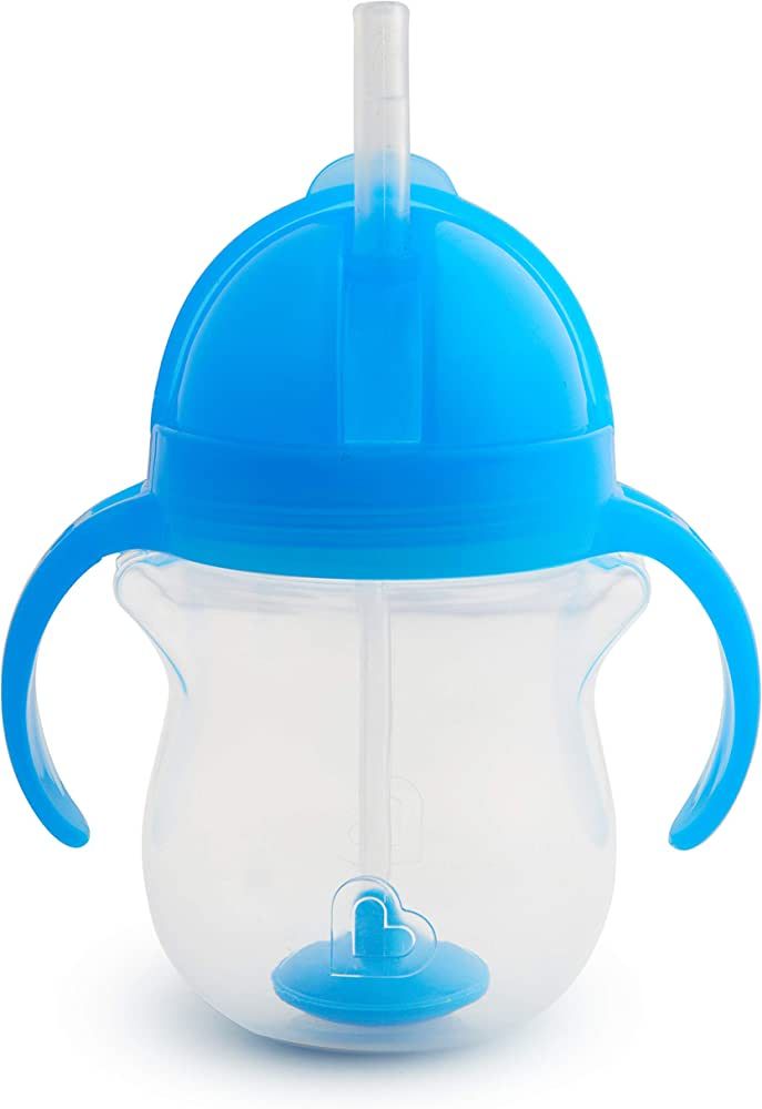 Munchkin Any Angle Weighted Straw Trainer Cup with Click Lock Lid, 7 Ounce, Blue | Amazon (US)