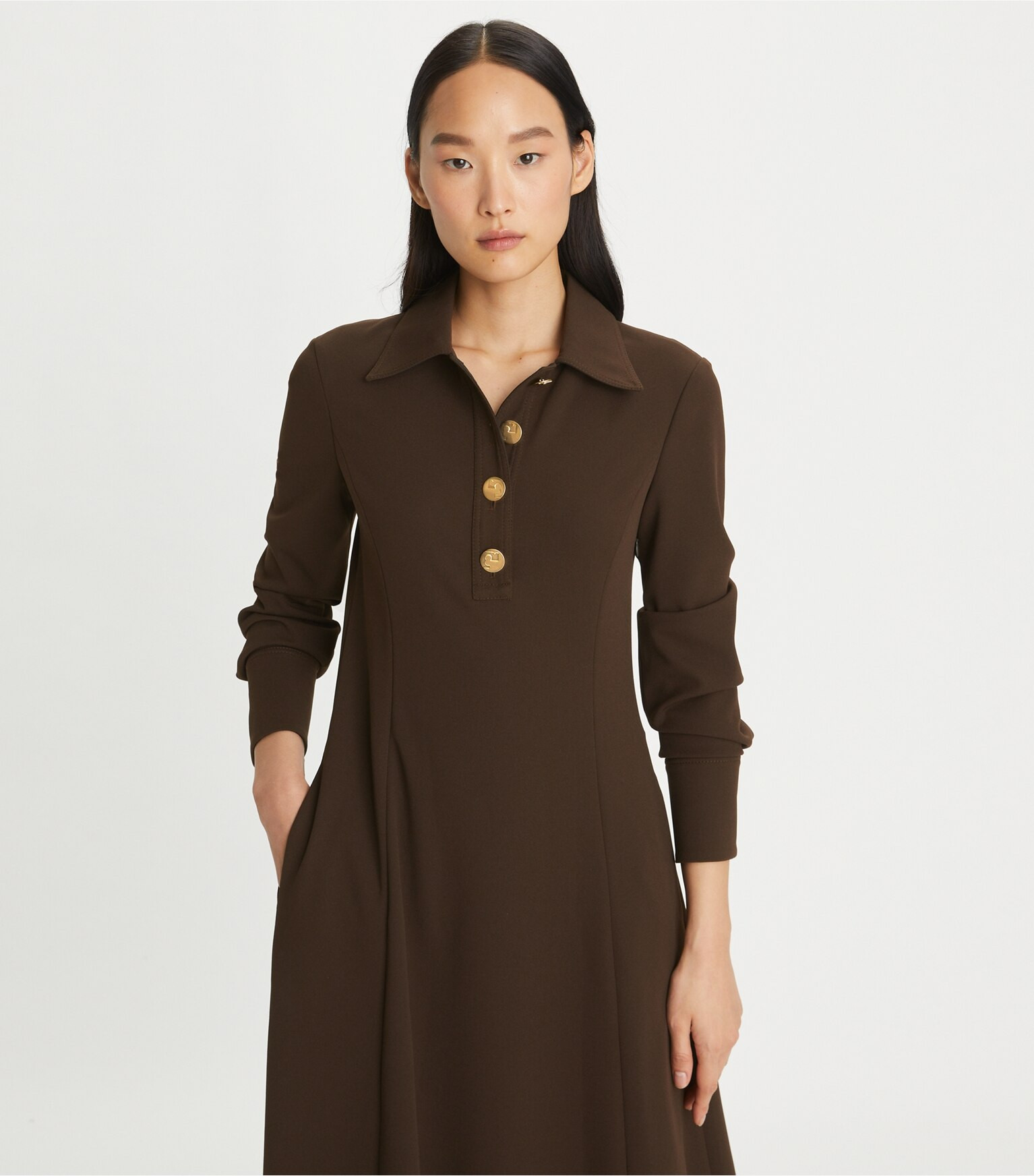 SOLID CREPE SHIRTDRESS | Tory Burch (US)