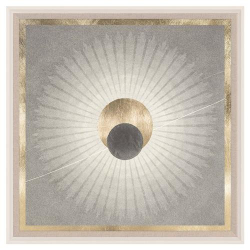 Venus Hollywood Regency Gold Solar Eclipse White Wood Frame Graphic Mixed Media | Kathy Kuo Home