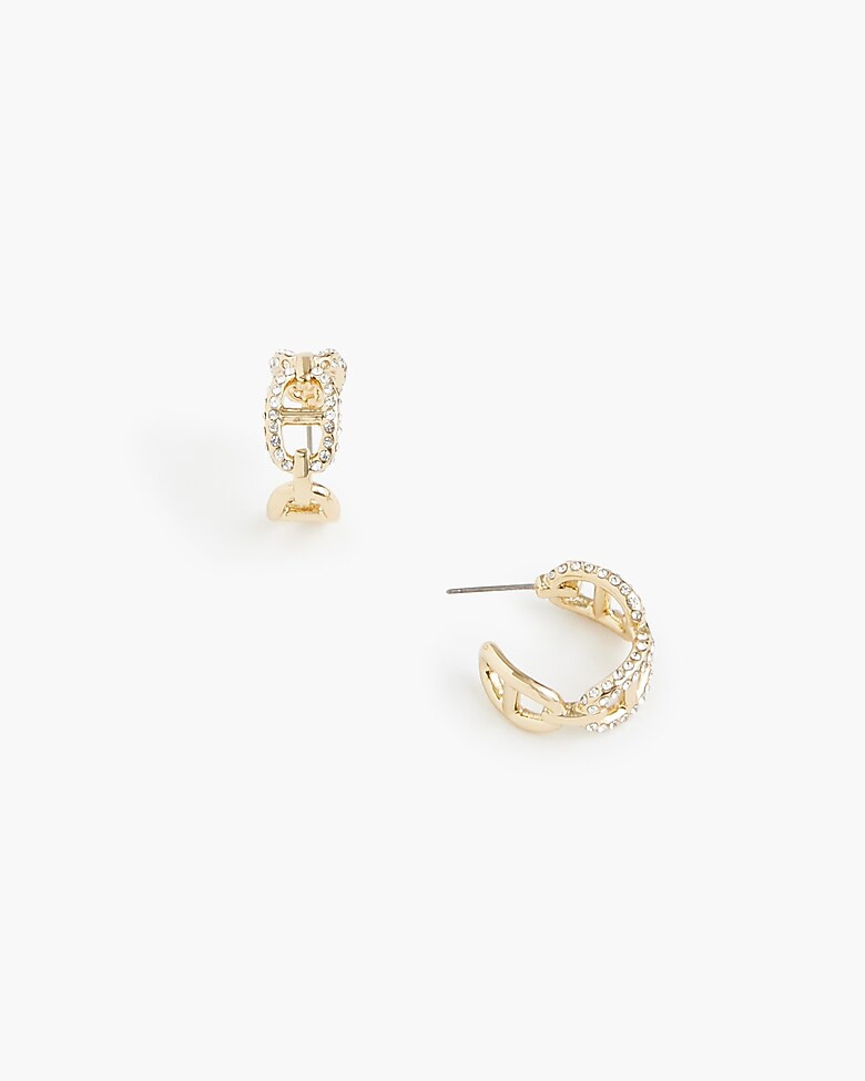 Crystal chain hoop earrings | J.Crew Factory
