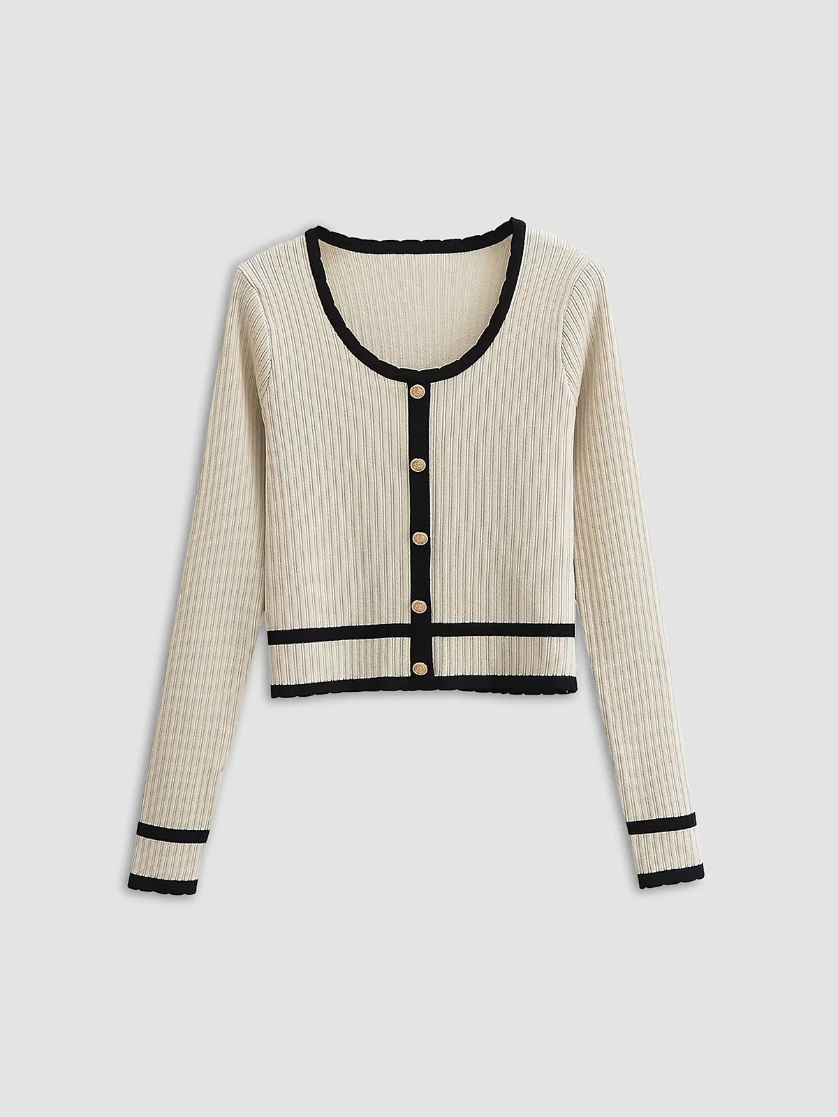 Retro Contrast Cardigan | Commense