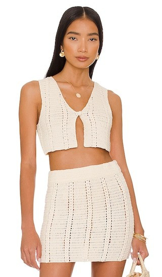 x REVOLVE Claritza Knit Vest in Ivory | Revolve Clothing (Global)