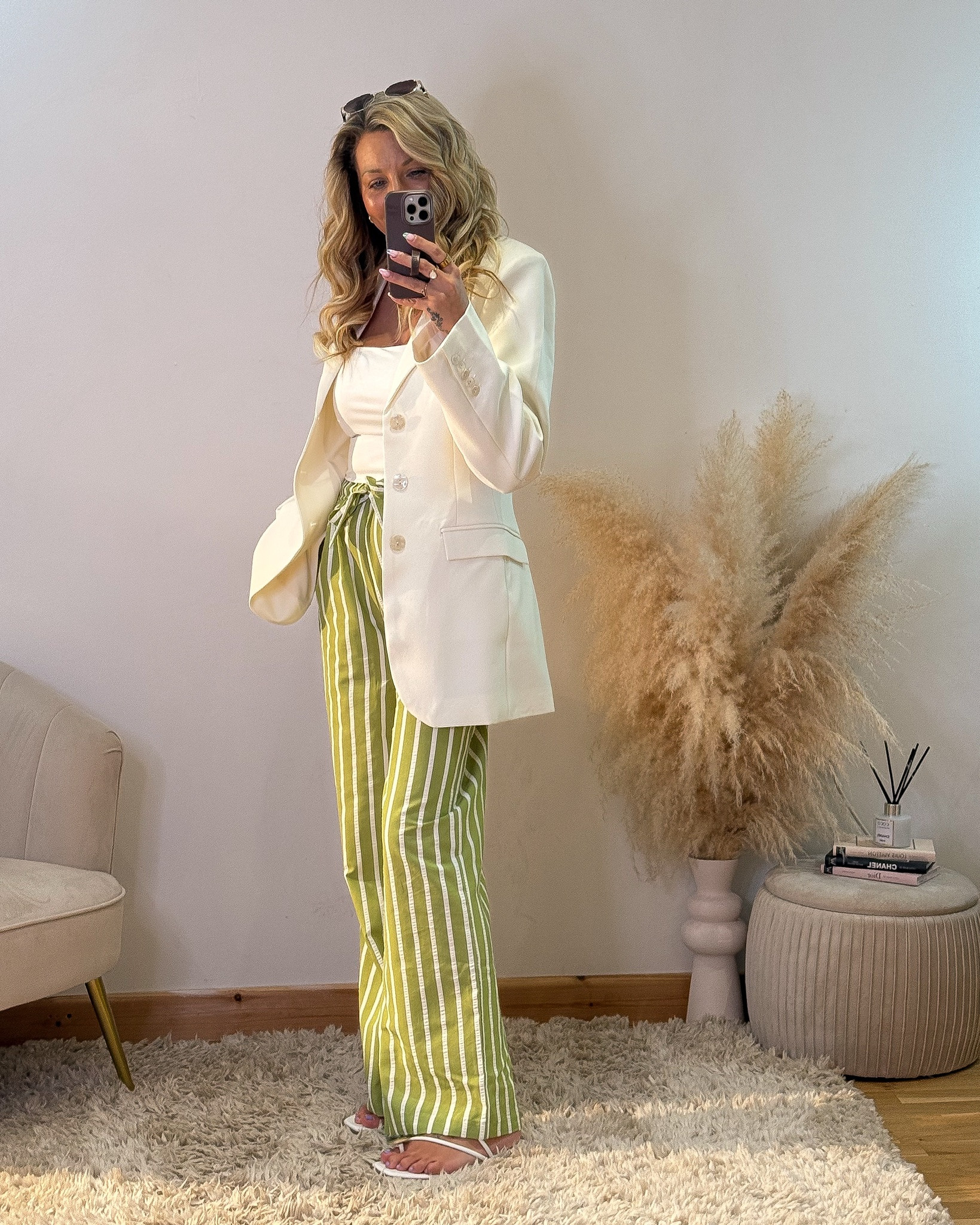 Proof that a pop of colour can completely change an outfit ✨

Keeping it simple with neutrals and letting these green striped trousers do all the talking.

💚 Save for spring outfit inspiration.

#LTKuk #LTKsummer #LTKeurope