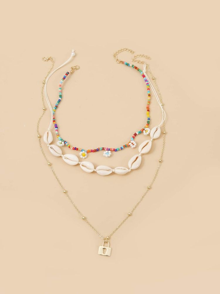 3pcs Shell Necklace | SHEIN