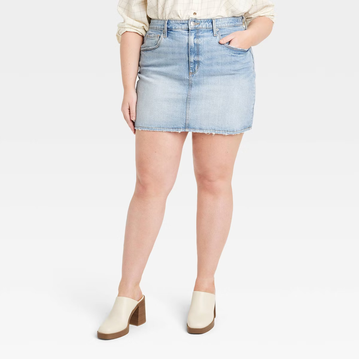 Women's High-Rise Denim Mini Skirt - Universal Thread™ Light Wash | Target