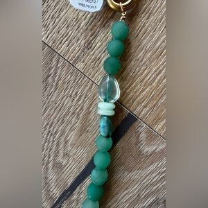 Free People Green Semi Precious Beaded Bag Charm Carabiner Keychain NWT | Poshmark