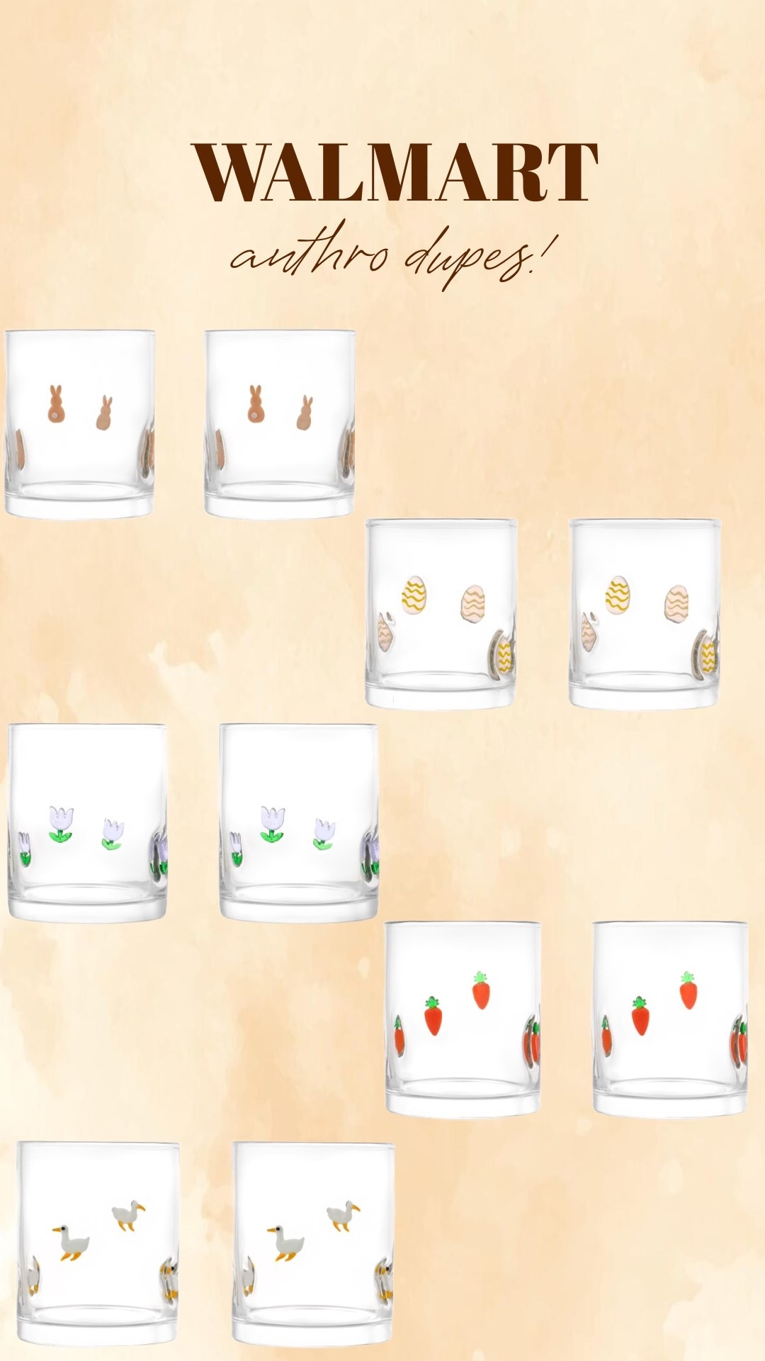  Cutest Anthro inspired glasses from Walmart! Come in a set of 2 for $18. 

Walmart home, spring decor, spring decorating,dupes 

#LTKSeasonal #LTKSaleAlert #LTKHome