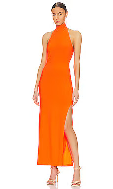 Norma Kamali Halter Turtleneck Gown in Sos from Revolve.com | Revolve Clothing (Global)