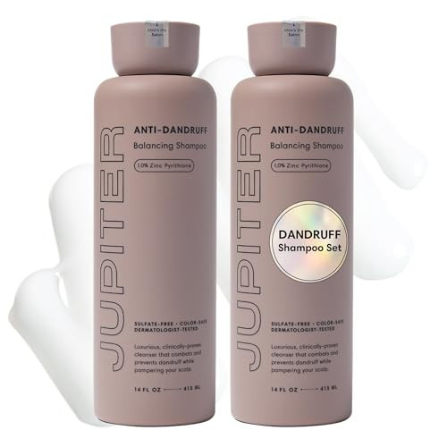 Jupiter Anti Dandruff Shampoo - Shampoo for Men & Women for Flaky, Itchy, Oily, & Dry Scalp - Nourishes Scalp and Reduces Breakage & Flakes - Color-Safe, Sulfate-Free, Paraben-Free - 2 Pack | Amazon (US)